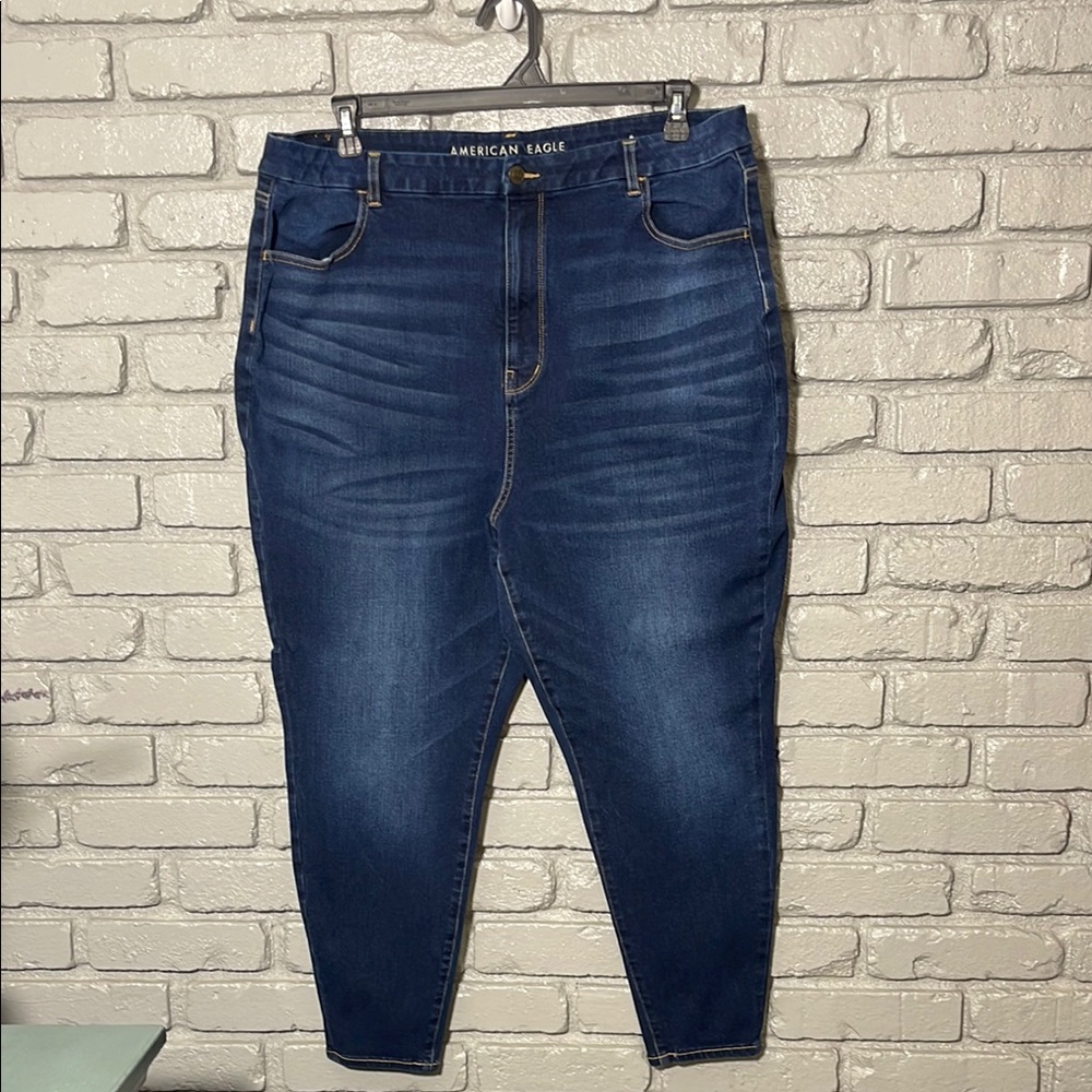 American Eagle Outfitters Blue Skinny Jeans High-Rise Tapered